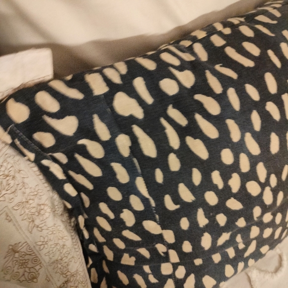 Navy Blue and White Boho Speckled Cushion - Picture 7 of 16